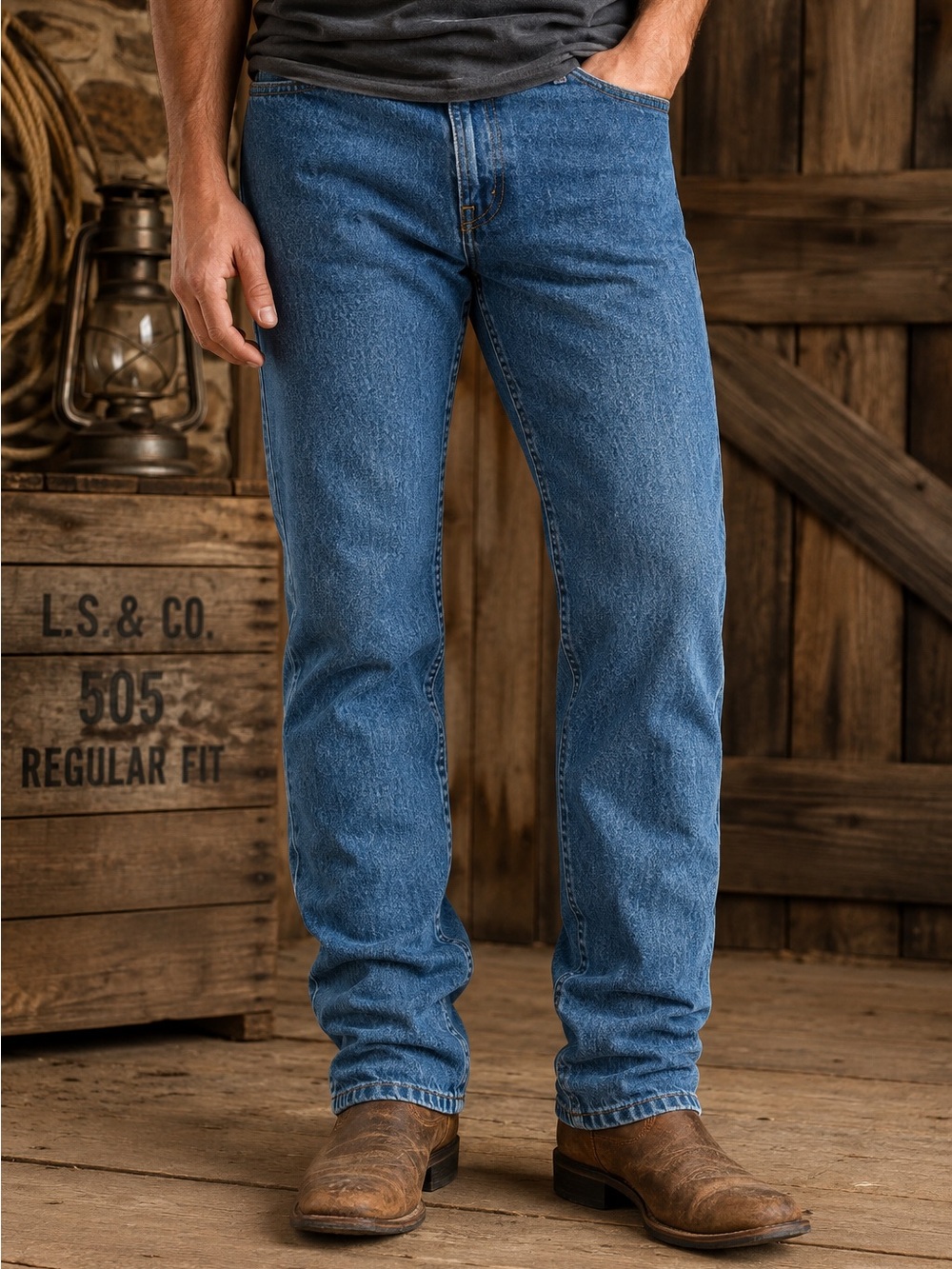 Levi’s 505 Regular Fit Men’s Jeans W34 L30 Blue Straight Leg